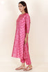 Tussar Cotton Kurta Pant And Dupatta Set In Floral Block Print