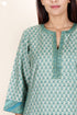 Tussar Cotton Kurta Pant And Dupatta Set In Block Print