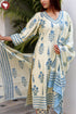 Tussar Cotton Kurta Pant And Dupatta Set In Block Print