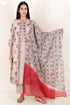 Chanderi Silk Kurta Pant And Dupatta Set In Block Print