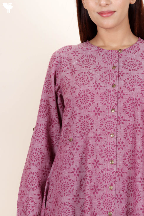 Khaadi Cotton Kurta And Pant Set With Block Print