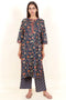 Cambric Cotton Kurta Pant And Mulmul Dupatta With Block Print