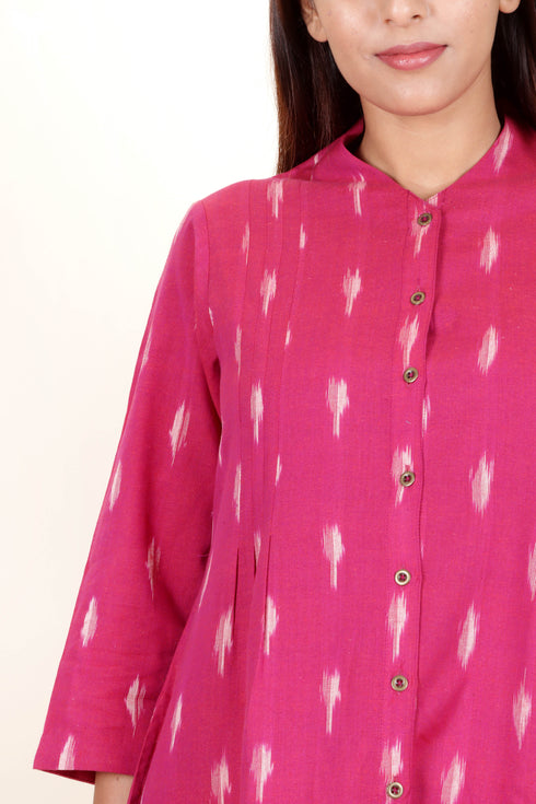 Ikat Cotton Kurta And Pant Set