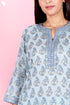 Kota Doria Kurta Pant Set With Dupatta In Block Print