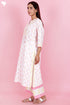 Slub Cotton Kurta Pajama With Kota Doria Dupatta in Block Print