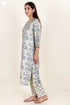 Tussar Cotton Kurta Pant And Dupatta Set With Block Print