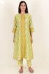 Chanderi Silk Kurta Pant With Dupatta Block Print