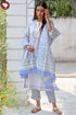 Chanderi Silk Kurta Pant Set With Dupatta Block Print