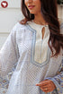 Chanderi Silk Kurta Pant Set With Dupatta Block Print