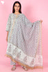 Chanderi Silk Kurta Pant Set With Dupatta Block Print