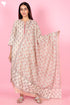 Chanderi Silk Kurta Pant Set With Dupatta Block Print