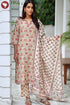 Chanderi Silk Kurta Pant and Dupatta Set With Block Print