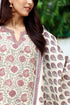 Chanderi Silk Kurta Pant and Dupatta Set With Block Print