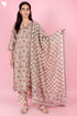 Chanderi Silk Kurta Pant and Dupatta Set With Block Print