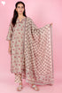 Chanderi Silk Kurta Pant and Dupatta Set With Block Print