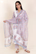 Cotton Kurta Pant And Dupatta Set In Block Print