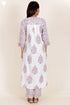 Cotton Kurta Pant And Dupatta Set In Block Print