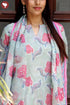 Kota Doria Kurta Pant Set With Dupatta In Block Print