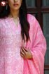 Kota Doria Kurta Pant Set With Dupatta In Block Print