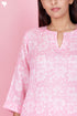 Kota Doria Kurta Pant Set With Dupatta In Block Print