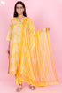Kota Doria Kurta Pant Set With Dupatta In Block Print