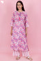 Mulmul Cotton Kurta Pant And Dupatta Set In Block Print