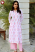Cotton Kurta And Pant Set In Block Print