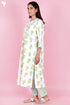 Cambric Cotton Kurta And Pant Set In Block Print
