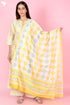 Chanderi Silk Kurta Pant Set With Dupatta Block Print