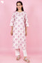 Bizzy Lizzy Kurta Pant Set With Kota Dupatta In Block Print