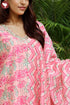 Chanderi Silk Kurta Pant and Dupatta Set In Block Print
