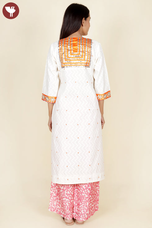 Bengal Cotton Kurta Pant With Dupatta In Gota Patti