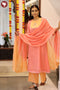 Chanderi Silk Kurta Pant Set With Dupatta Gota Patti
