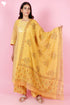 Chanderi Silk Kurta Pant And Dupatta Set With Block Print