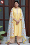 Chanderi Silk Kurta Pant Set With Dupatta Block Print