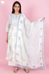 Chanderi SilkKurta Pant Set With Dupatta Block Print