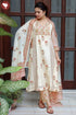 Chanderi Silk Kurta Pant Set With Dupatta Block Print