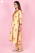 Tussar Cotton Kurta Pant And Dupatta Set In Floral Block Print