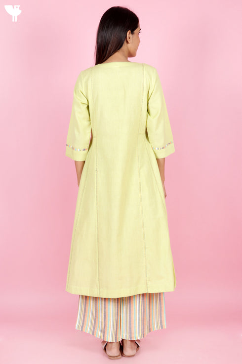 Khaadi Cotton Kurta Pant Set With Appliqué