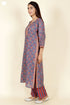 Terry Voile Kurta Pant With Kota Dupatta In Floral Block Print