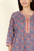 Terry Voile Kurta Pant With Kota Dupatta In Floral Block Print