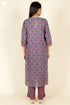 Terry Voile Kurta Pant With Kota Dupatta In Floral Block Print