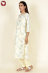 Terry Voile Kurta Pant With Dupatta In Floral Block Print