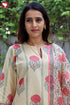 Terry Voile Kurta Pant With Dupatta In Floral Block Print