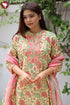 Terry Voile Kurta Pant With Dupatta In Floral Block Print