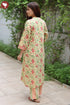 Terry Voile Kurta Pant With Dupatta In Floral Block Print