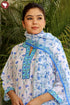 Terry Voile Kurta Pant With Dupatta In Block Print