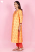 Tussar Cotton Kurta Pant And Dupatta Set In Block Print