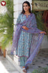 Bizzy Lizzy Kurta Pant Set With Dupatta In Block Print