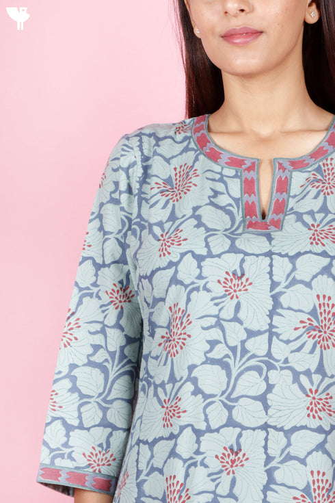 Bizzy Lizzy Kurta Pant Set With Dupatta In Block Print